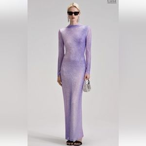 Self-Portrait Lilac Contour Print Maxi Dress in US Size 2